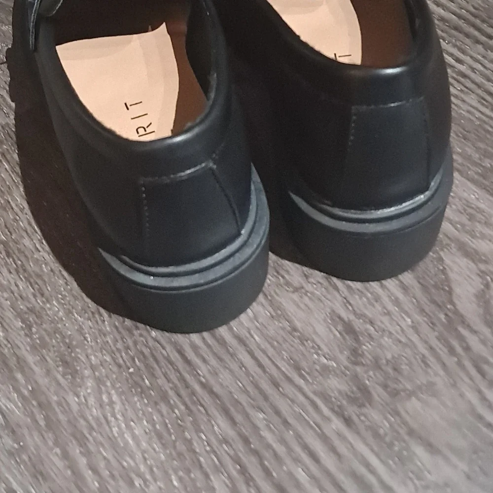 NWOB ESPIRIT Alina Horse Bit Loafers Black Faux Leather Y2K Chunky Sole Heel 7 - Picture 13 of 13